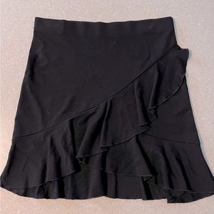 Black Ruffle Short Skirt